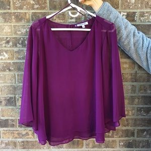 Jennifer Lopez Purple chiffon top